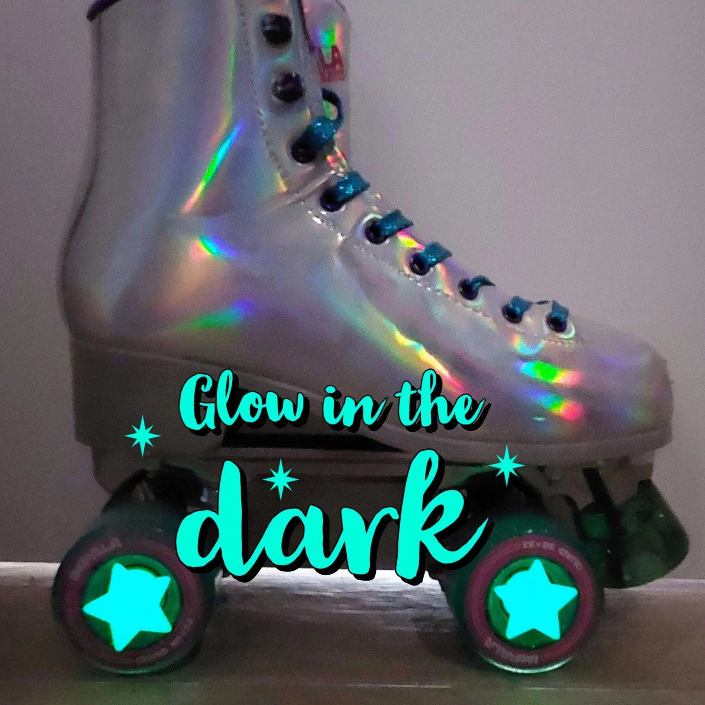 Glow in the Dark Wheels Caps for Quad Skates / Skateboard (4 pieces) - STAR